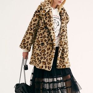 Free People Faux Leopard Jacket